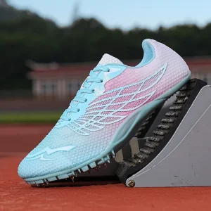 New Men Women Sneakers Lace Up Ultra Light Runn Shoes Track Shoes Anti-friction Sprint Athlete Grasping with Short Spikes Shoes