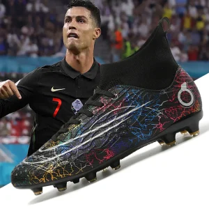 Mens Boys Professional Football Boots TF/FG Soccer Shoes High Ankle Kids Cleats Training Sport Sneakers Outdoor High-quality